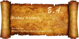 Buday Albert névjegykártya